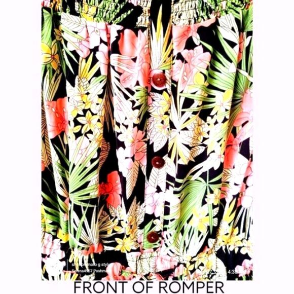 NEW Go COCO Women's Tropical Floral Plus Size Romper - Picture 2 of 12